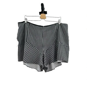 City Chic Black Gingham‎ Check Frill Ruffle Shorts Plus Size 18